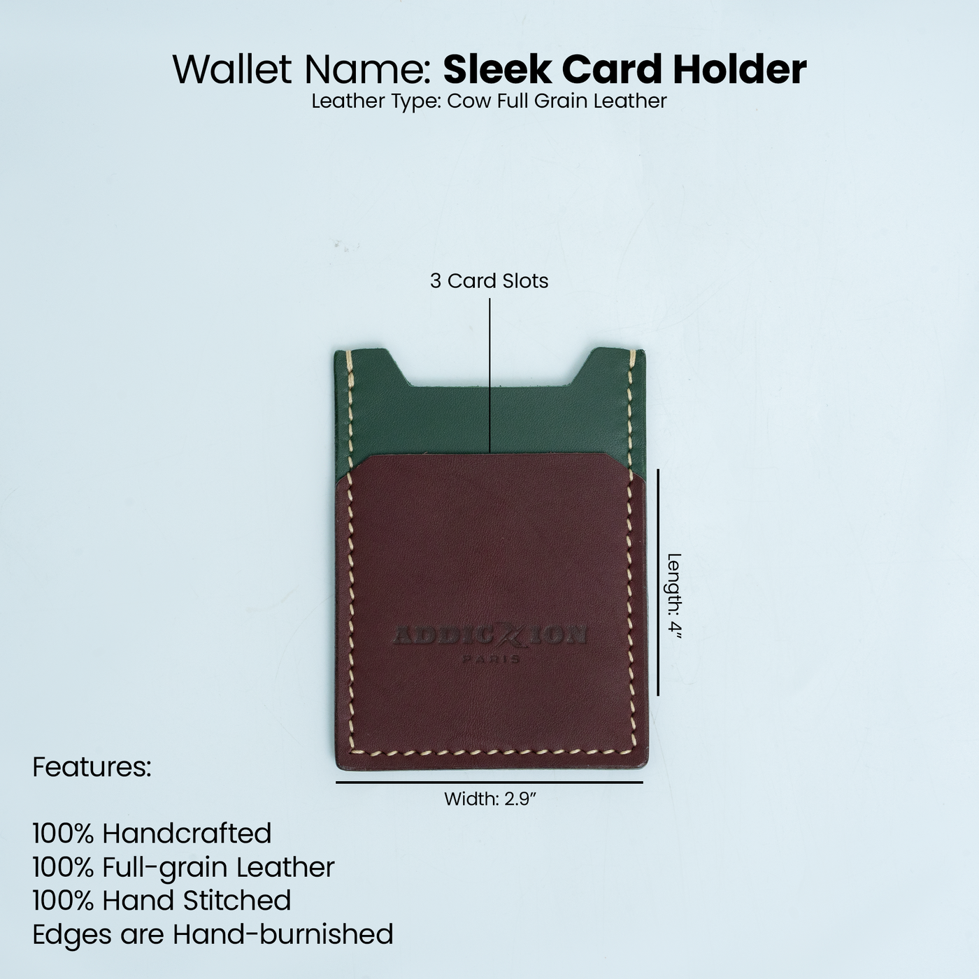 Sleek Card Holder: Seal & Green