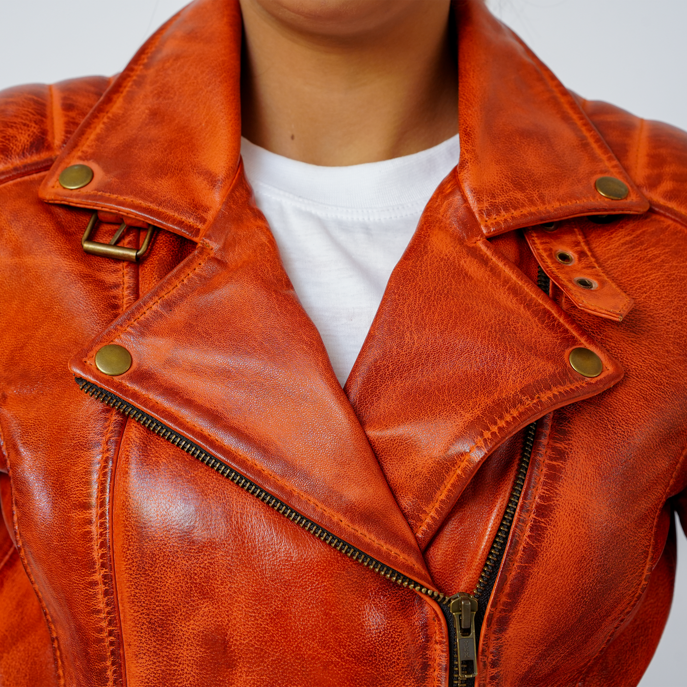 Women leather Jacket: Sheep Waxy
