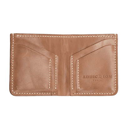 Handmade Vertical Bifold Wallet: Camel