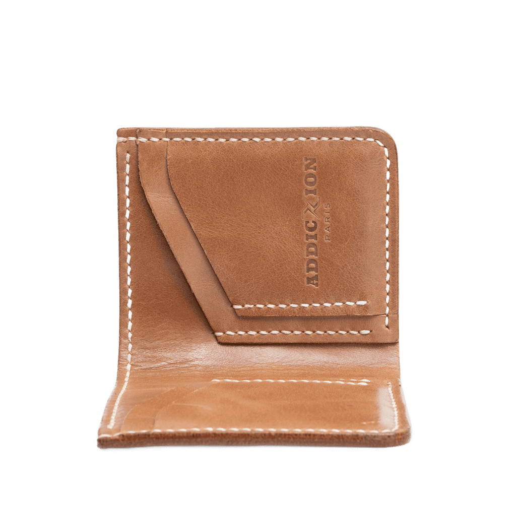 Handmade Vertical Bifold Wallet: Camel