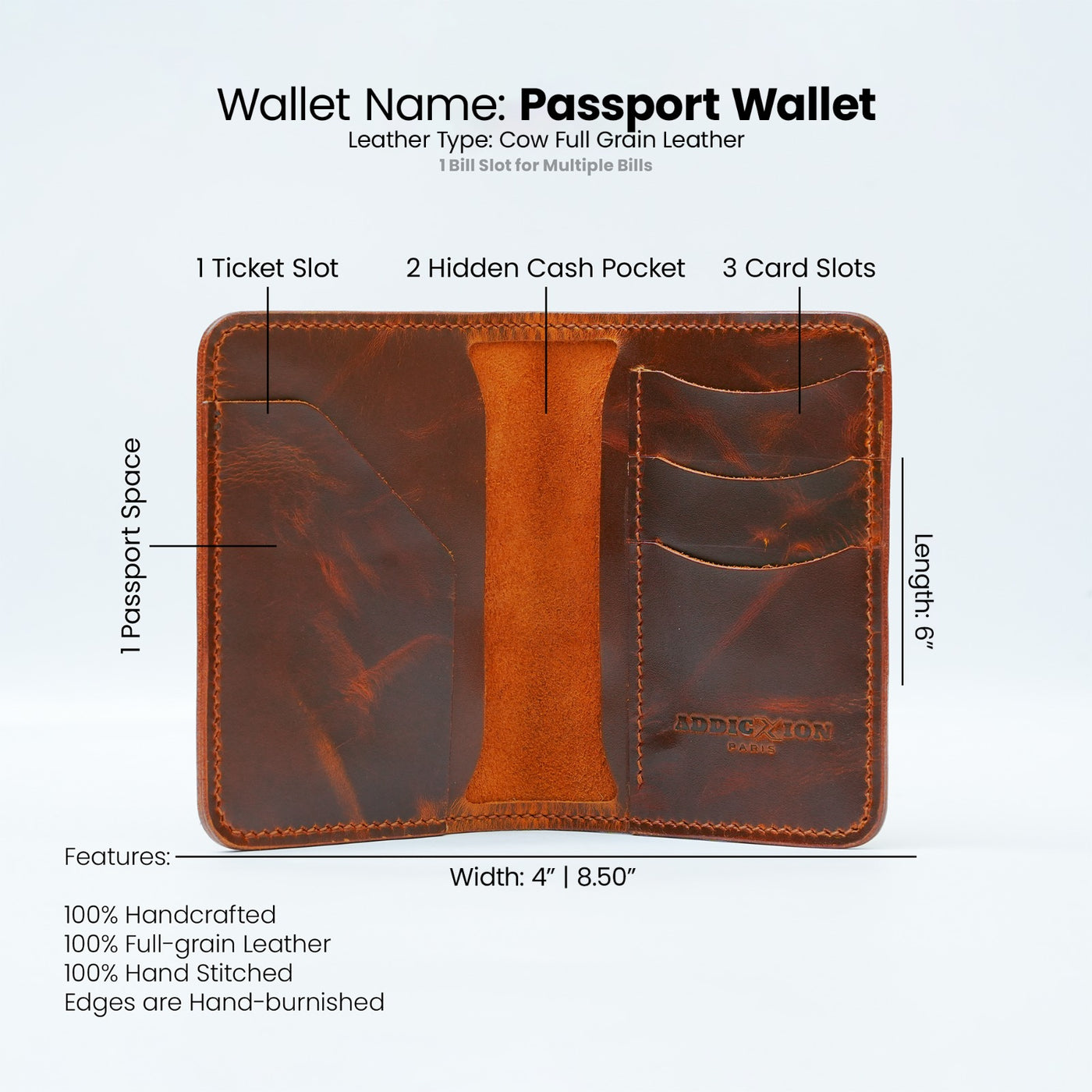 Passport Wallet: Brown